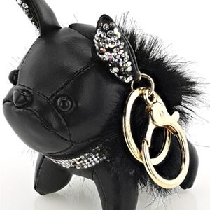 Black frenchie puppy bag charm.